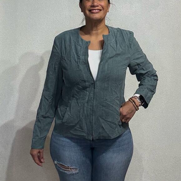 Norton Studio Gray Suede Jacket Sz 12 - Picture 1 of 13